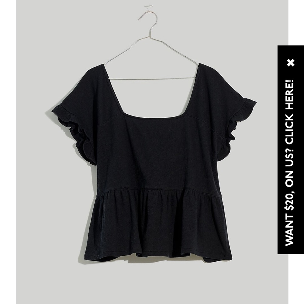 Madewell Knit Lightspun Ruffle-Hem Top| Medium